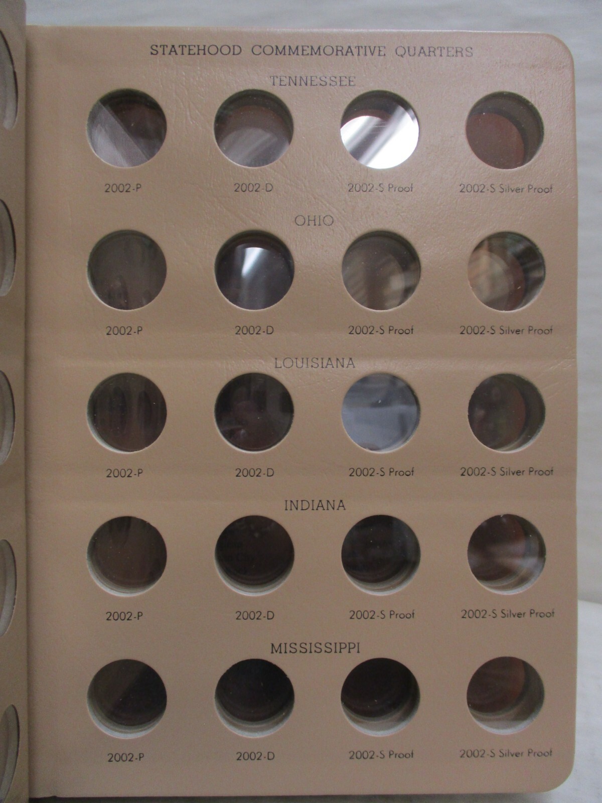 Dansco Coin Album #8143 Washington Statehood Quarters 1999-2003 w Proofs (P D S)