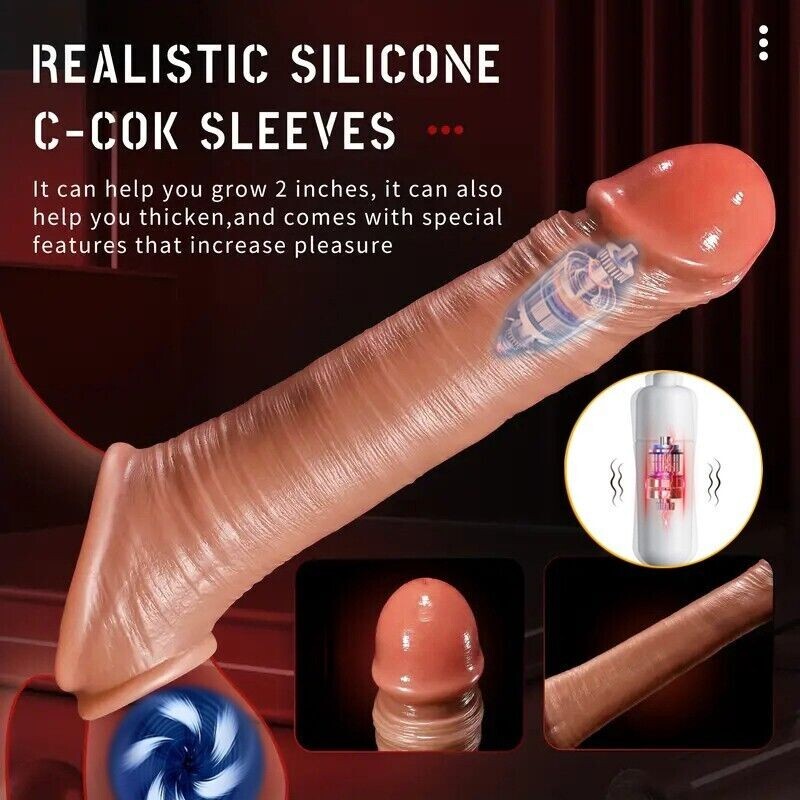 Male Cock-Girth-Enlarger-Enhancer-Penis-Extension-Extender-Sheath-Sleeve-Men Big