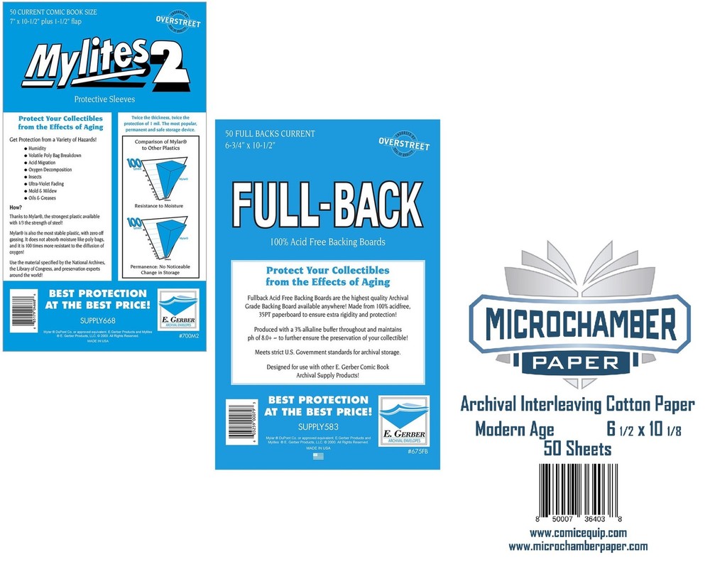 ComicVault Bundle Current Size Mylites2, Fullbacks & MicroChamber Kit (50/50/50)