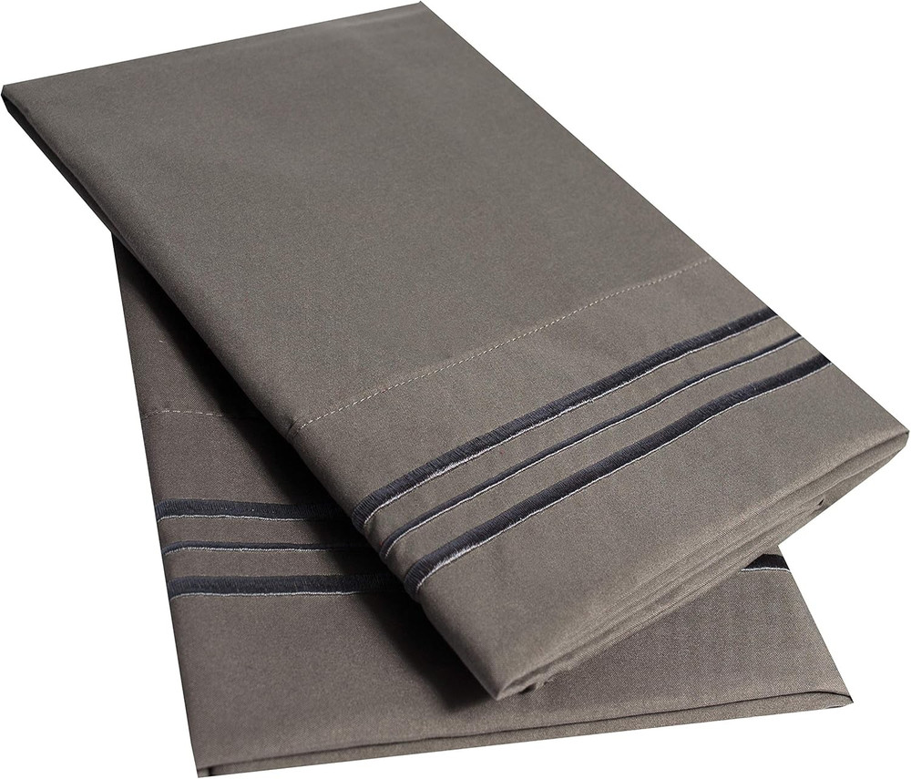2 Pack Pillow Case Set 1800 Series Fine Brushed Microfiber Pillowcases