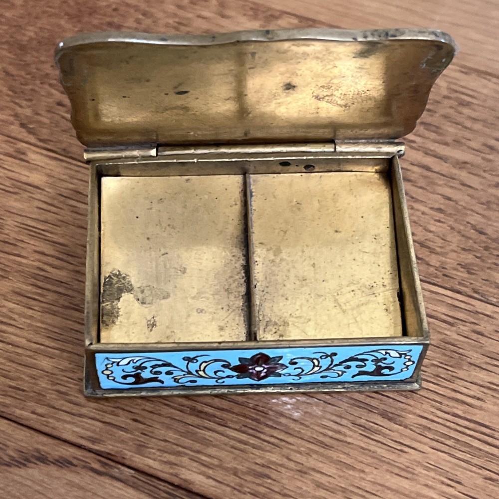 French Champleve Enamel Bronze Three Piece set