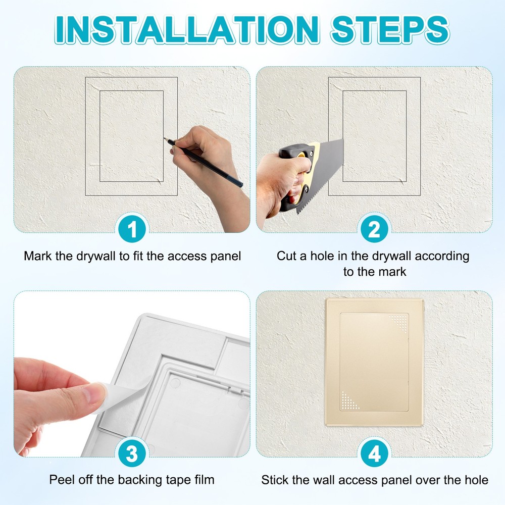 1-Pack Access Panel for Drywall, 7x5" Plastic [Gold Tone, Ventilated Rectangle]