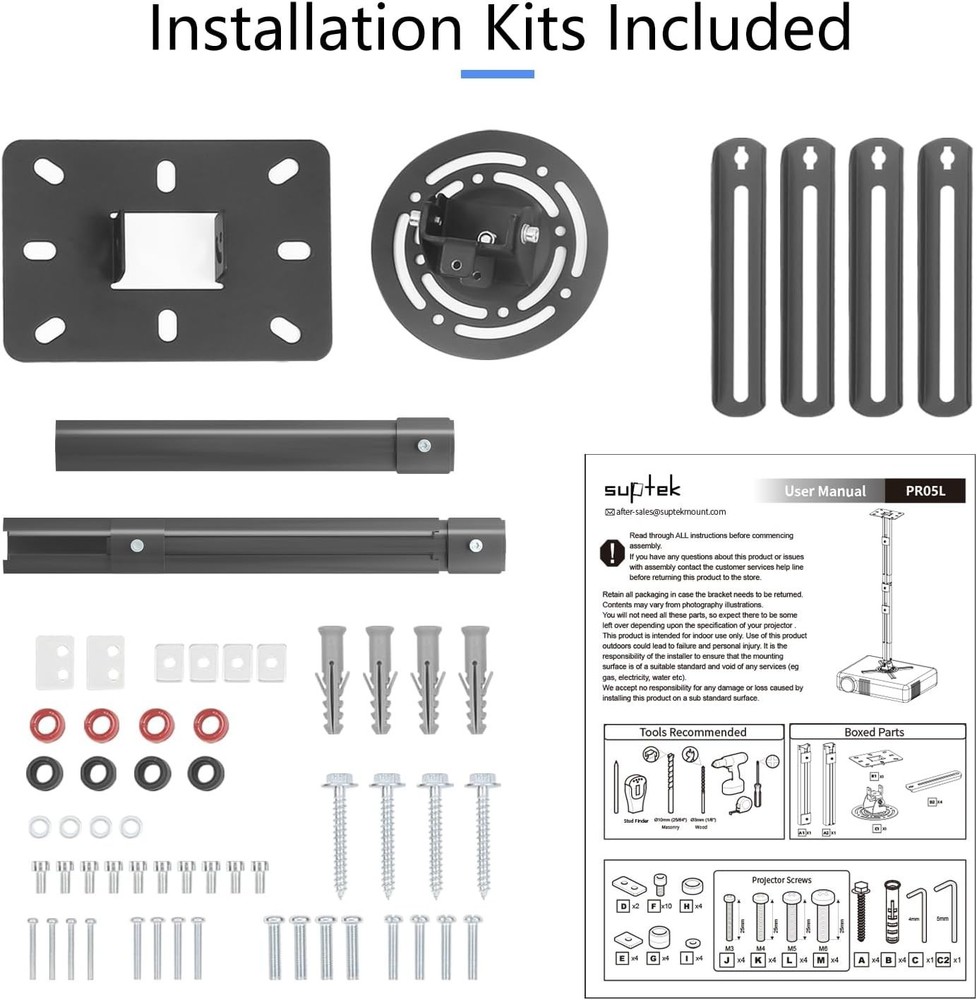 Extendable Projector Ceiling Bracket - Height Adjustable