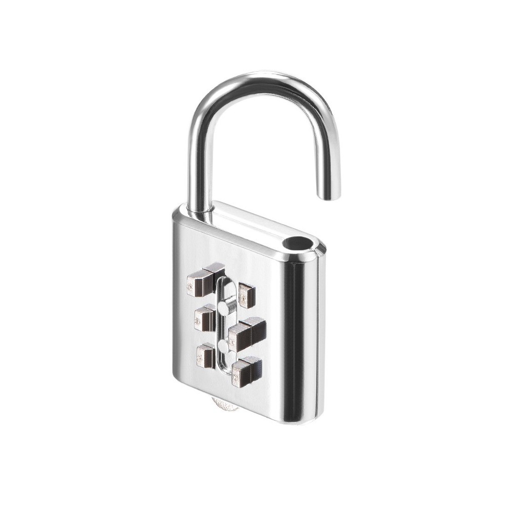 6-Digit Combination Padlock Push Button Lock for Locker Cabinet Silver Tone