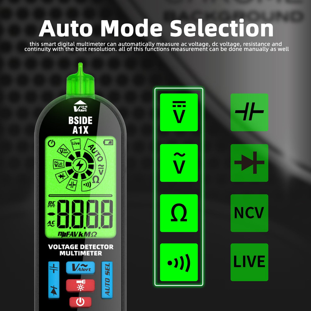 Smart Digital Multimeter Tester Rechargeable Electrical Voltmeter Capacitance Di