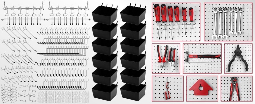 270-Piece Pegboard Hook Set, Pegboard Organizer Accessories-Open Box