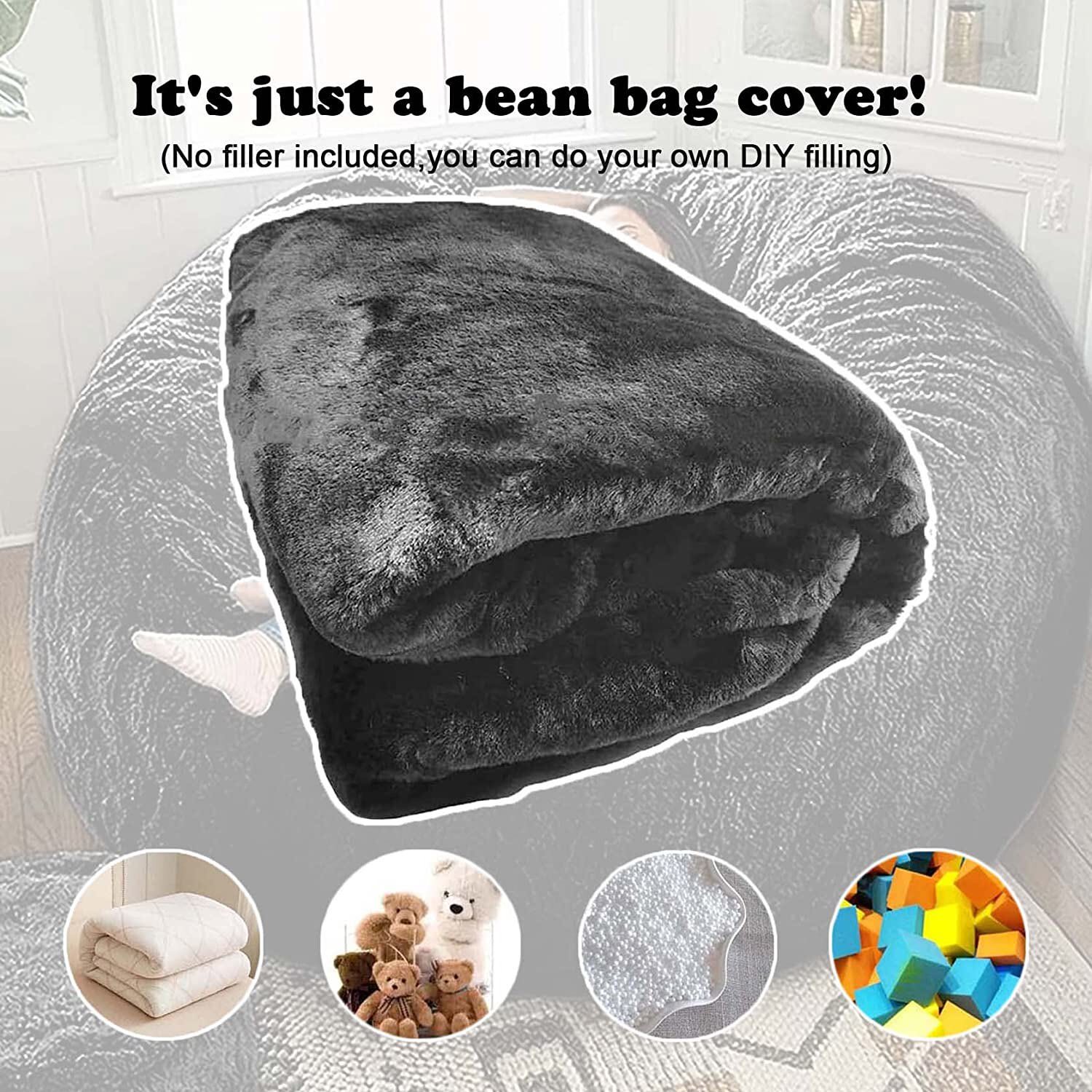 7FT Giant Bean Bag Sofa Living Room Chair Memory Soft Protect Cover No Filling