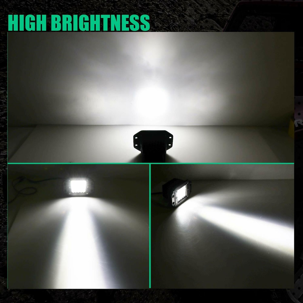 Flush Mount LED Pods 2Pcs 5'' Offroad Driving Light Work Lights LED Light Bar