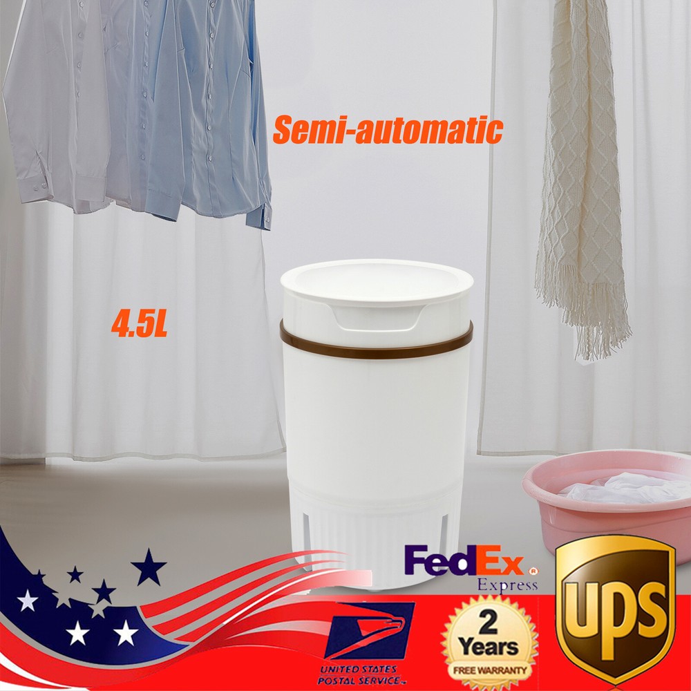 Portable Mini Washing Machine Washer with Drainage Basket Multi-Functional White