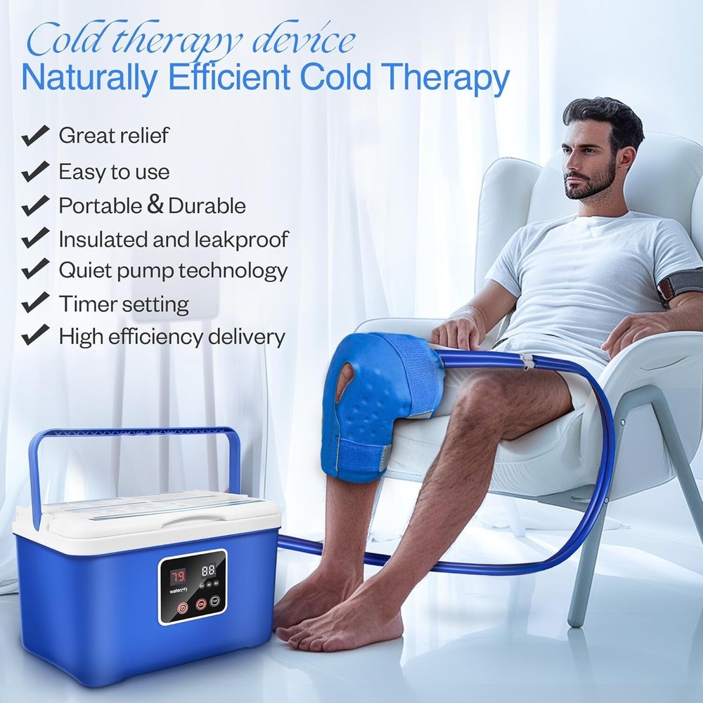 Cold Therapy Machine, Ice Therapy Machine System for Knee with Digital Timer, Qu