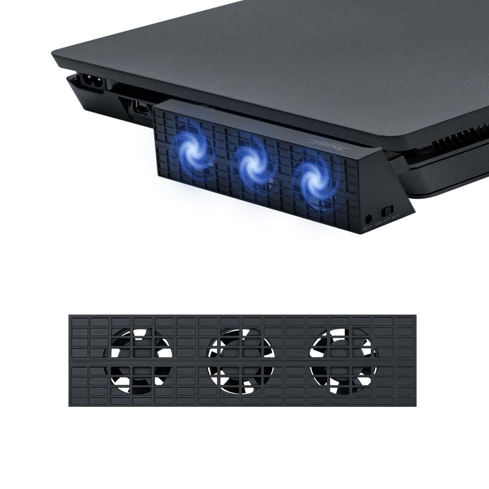 Intelligent 3-Fan Cooling System for PS4 Slim - Automatic Temperature Control