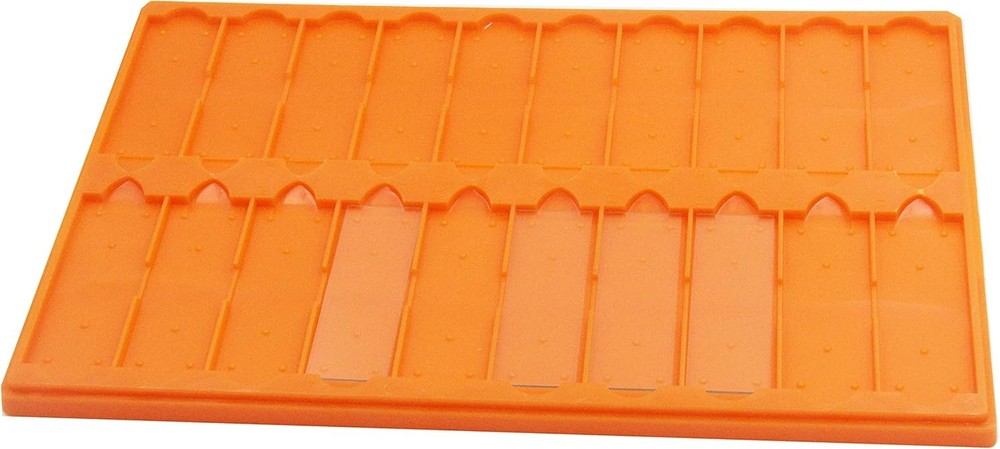 Plastic Microscope Slide Tray; 20 Capacity, Pack Green, Orange, Blue, White