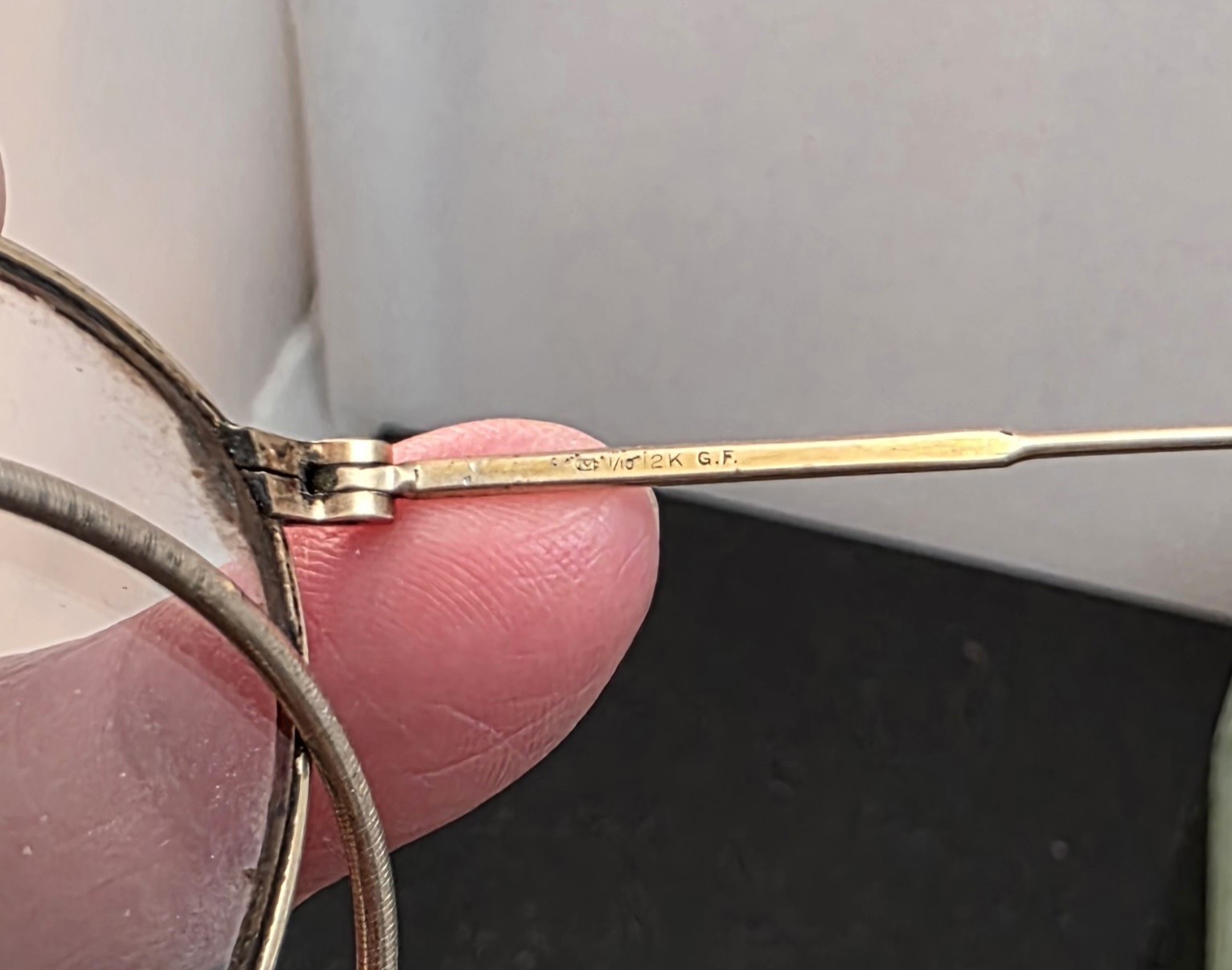 Vintage FUL-VUE 1930's 12K Gold Filled Eyeglass Frames w/ Case & Polish Cloth