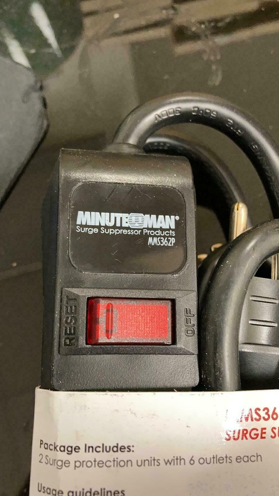 MINUTEMAN 6-OUTLET SURGE SUPPRESSOR PROTECTOR MMS362P 2-PACK