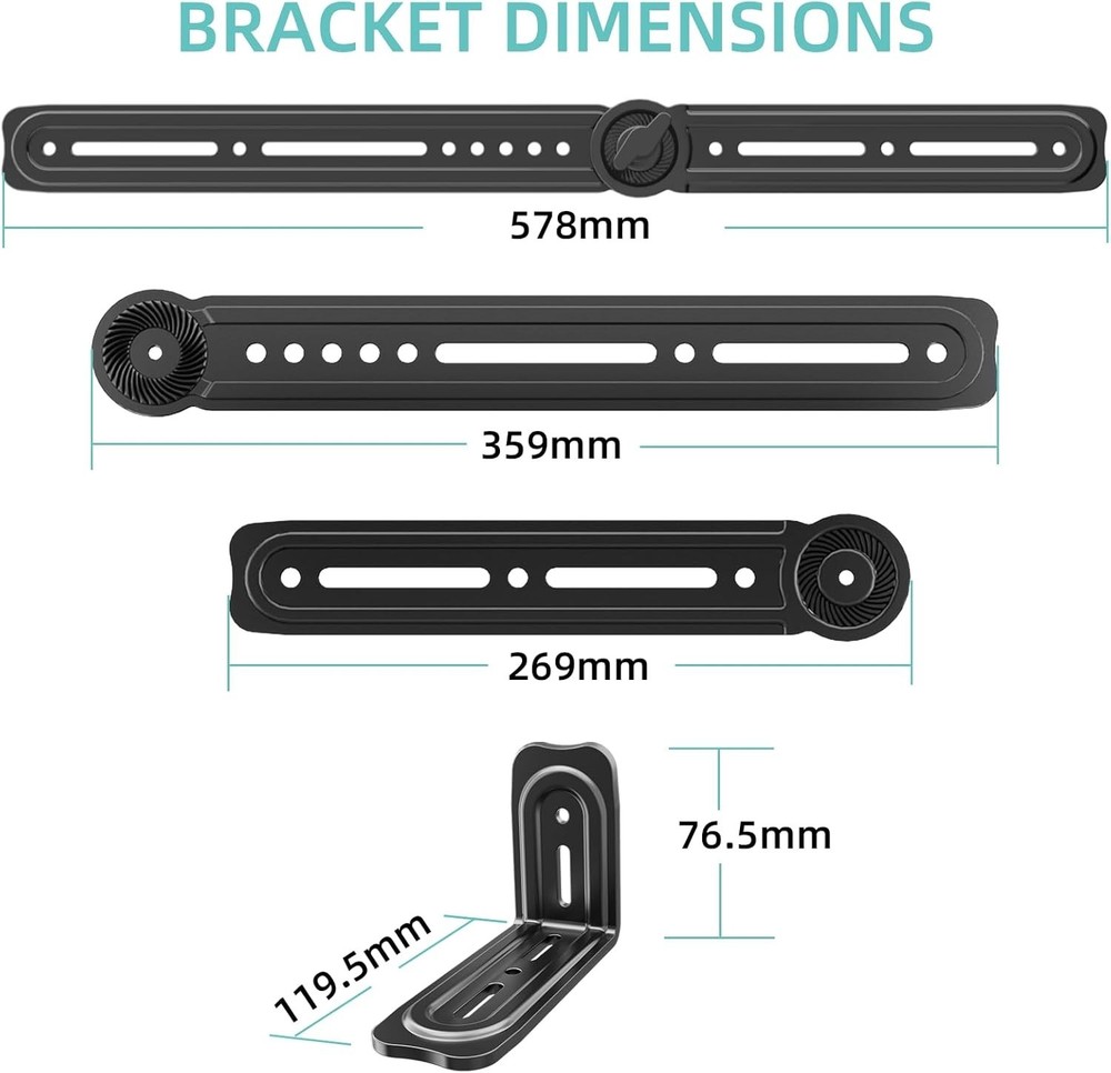 Universal Soundbar Mount Bracket with U-Shaped Padding: Secure & Adjustable
