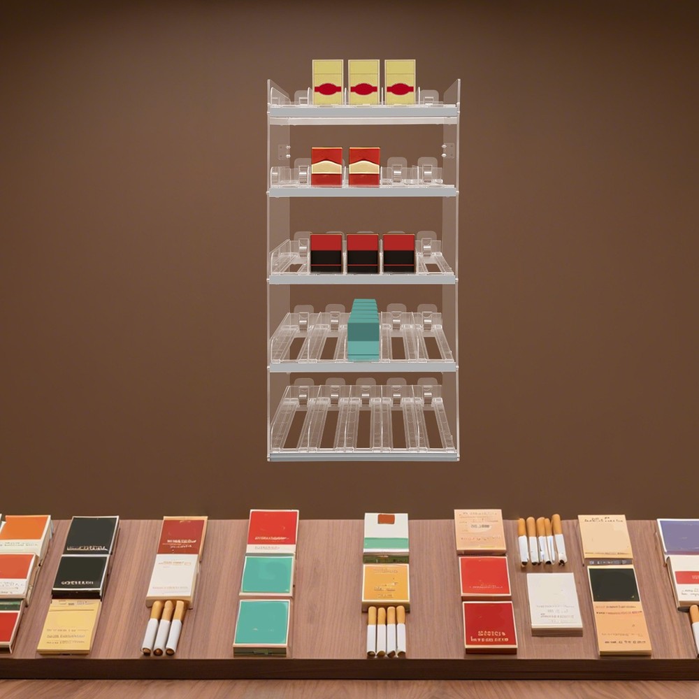 Automatic Cigarette Pusher Tray Cigarette Display Holder Case For Retail Store