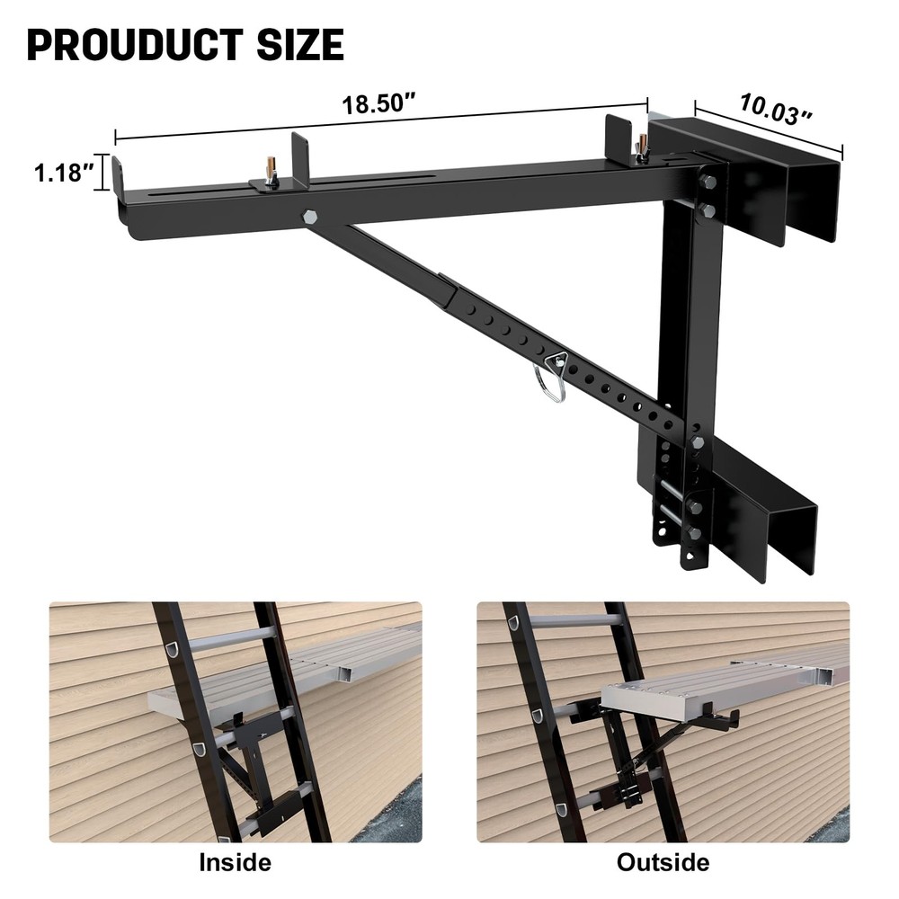 New Upgraded Adjustable Ladder Jacks 2 Pack for Scaffolding Platform, Two-Run...