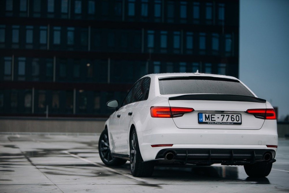 For A4 B9 Rear bumper Side Splitters flaps CARBON