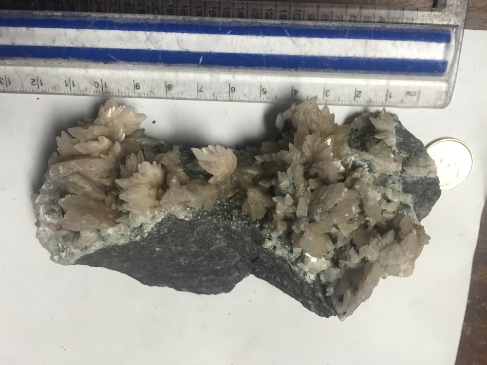 Big Fluorescent Calcite Crystal Clusters On Matrix From Moncure NC