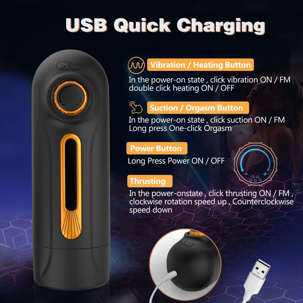 Automatic Male Sucking Masturbaters Cup HandsFree Thrusting Stroker Men Sex Toys