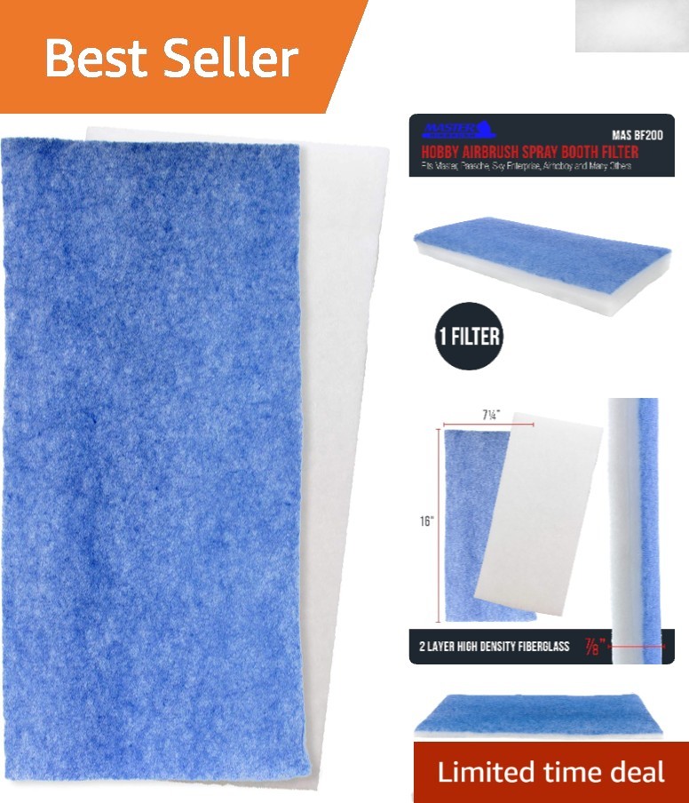 Versatile Airbrush Spray Booth Filter Compatible with Top Models - 16" x 7.25"