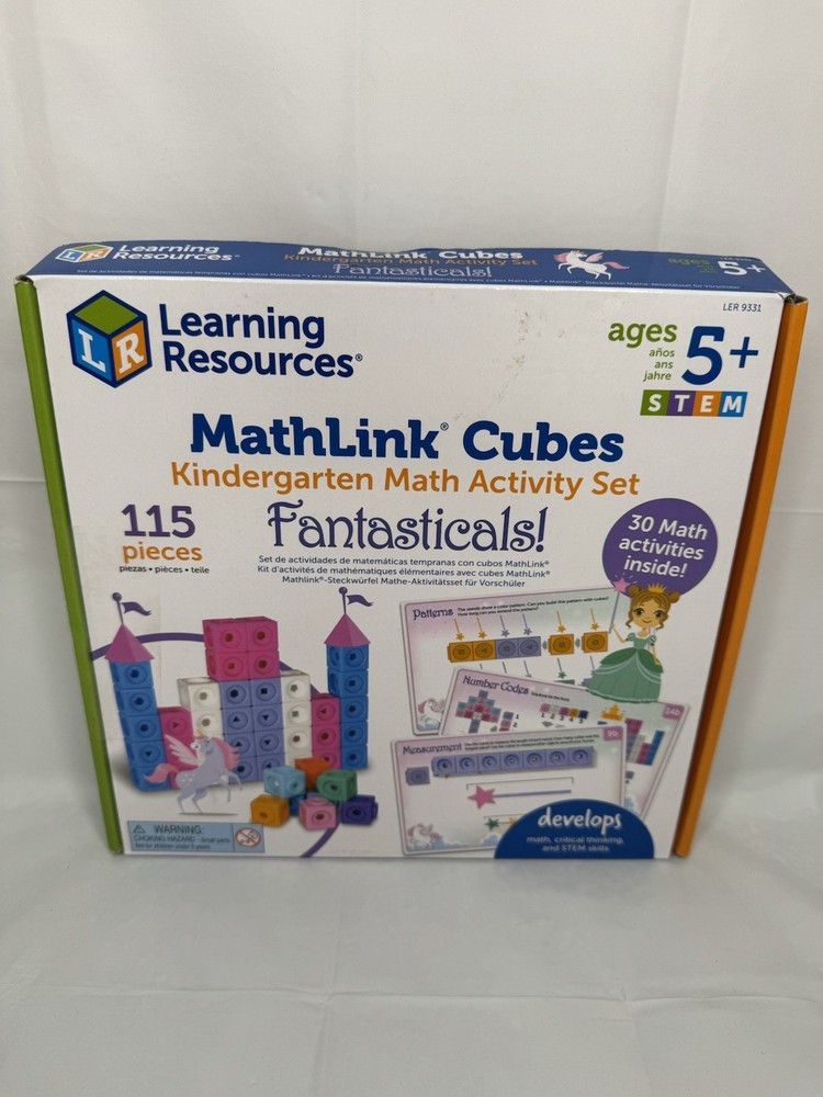 Learning Resources MathLink Cubes Kindergarten STEM 5+ Math Activity Set 115 pcs