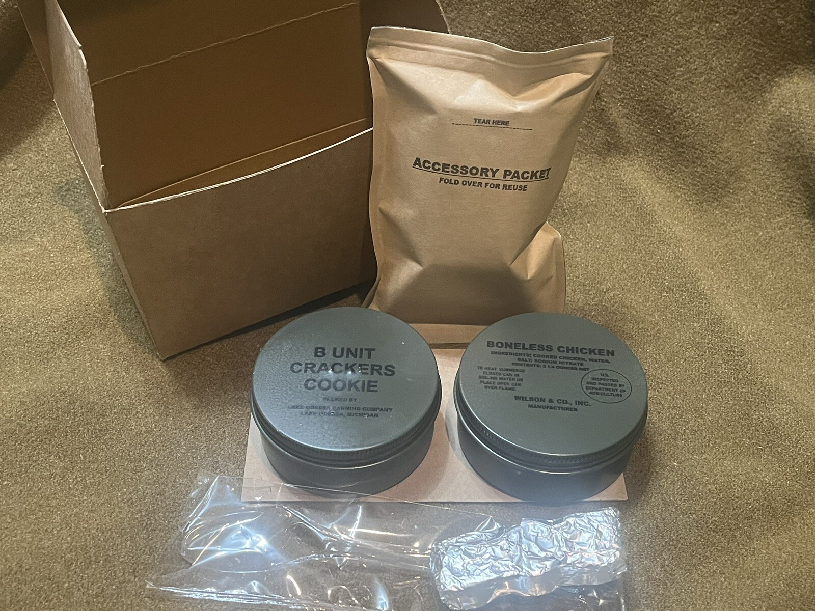 US Korean War Food Packet Individual Assault - Fully Edible Reproduction Ration