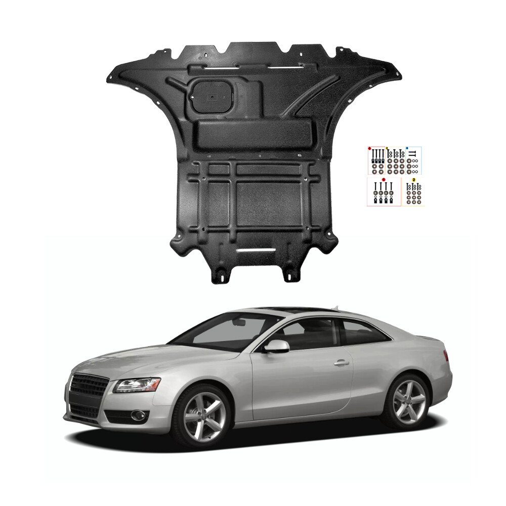 2Pcs Engine Splash Guard For Audi A5 S5 2009-17 Under Engine Shield Cover Board