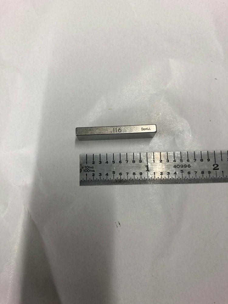 .116" DoALL Rectangle Steel Gage Gauge Block.
