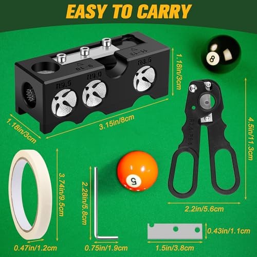 Billiards Pool cue Tips Replacement kit, Professional Pool Cue Tip Repair Kit,