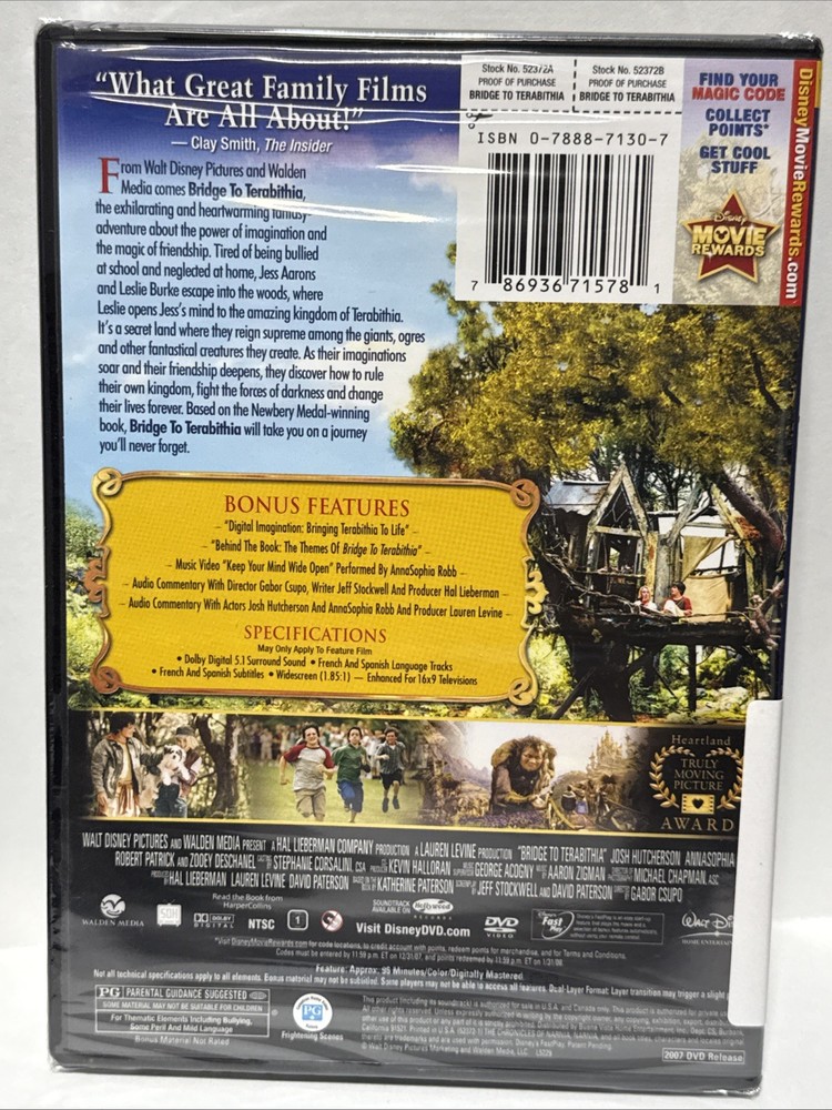 Bridge to Terabithia (DVD, 2007)