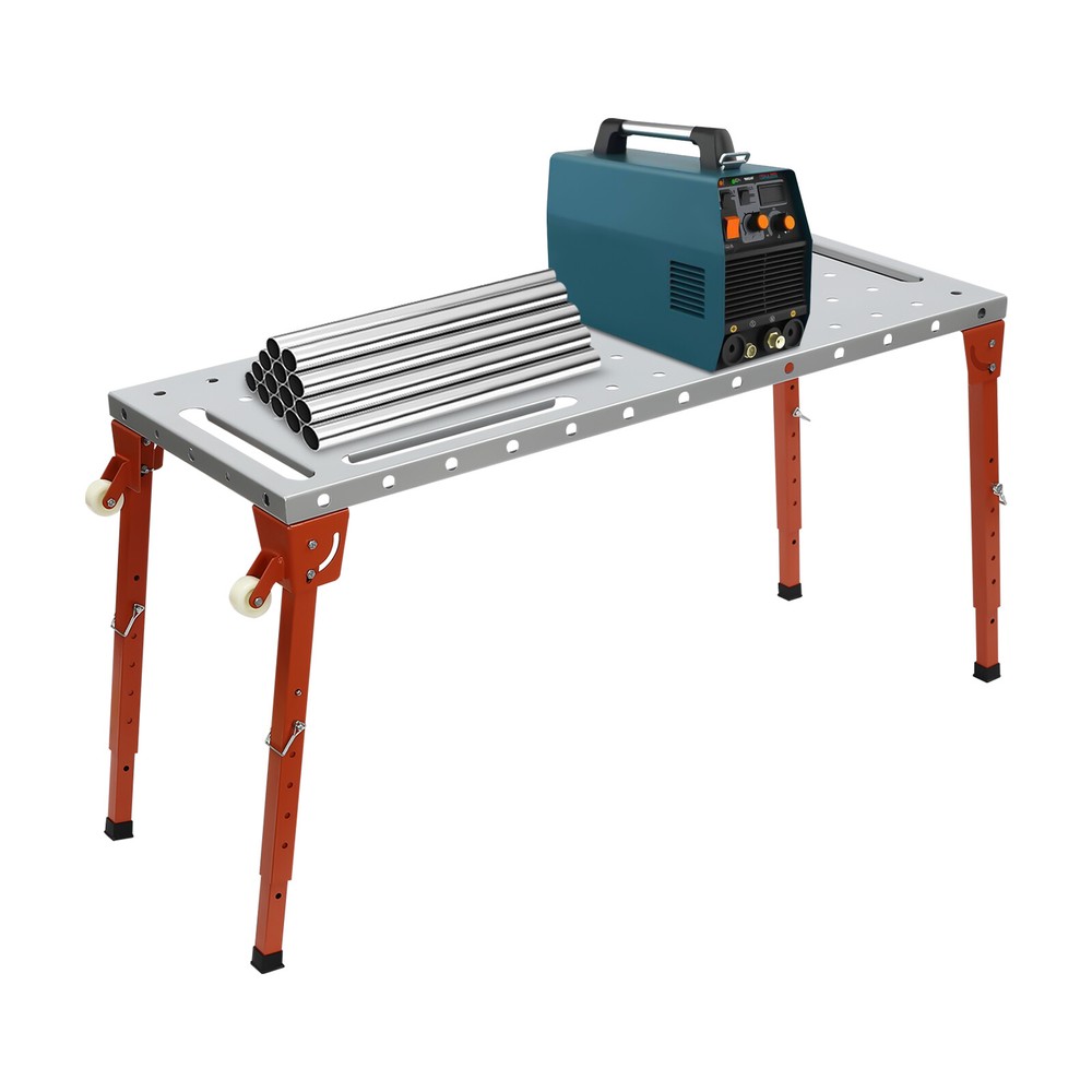 Welding Table 46" x 18" 1000LBS Folding Workbench Adjustable Height 13-21inch
