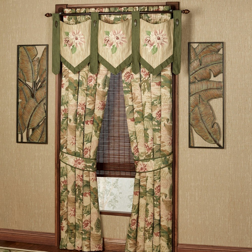 Tropical Haven Embroidered Valance Multi Warm 54 x 22 Polyester