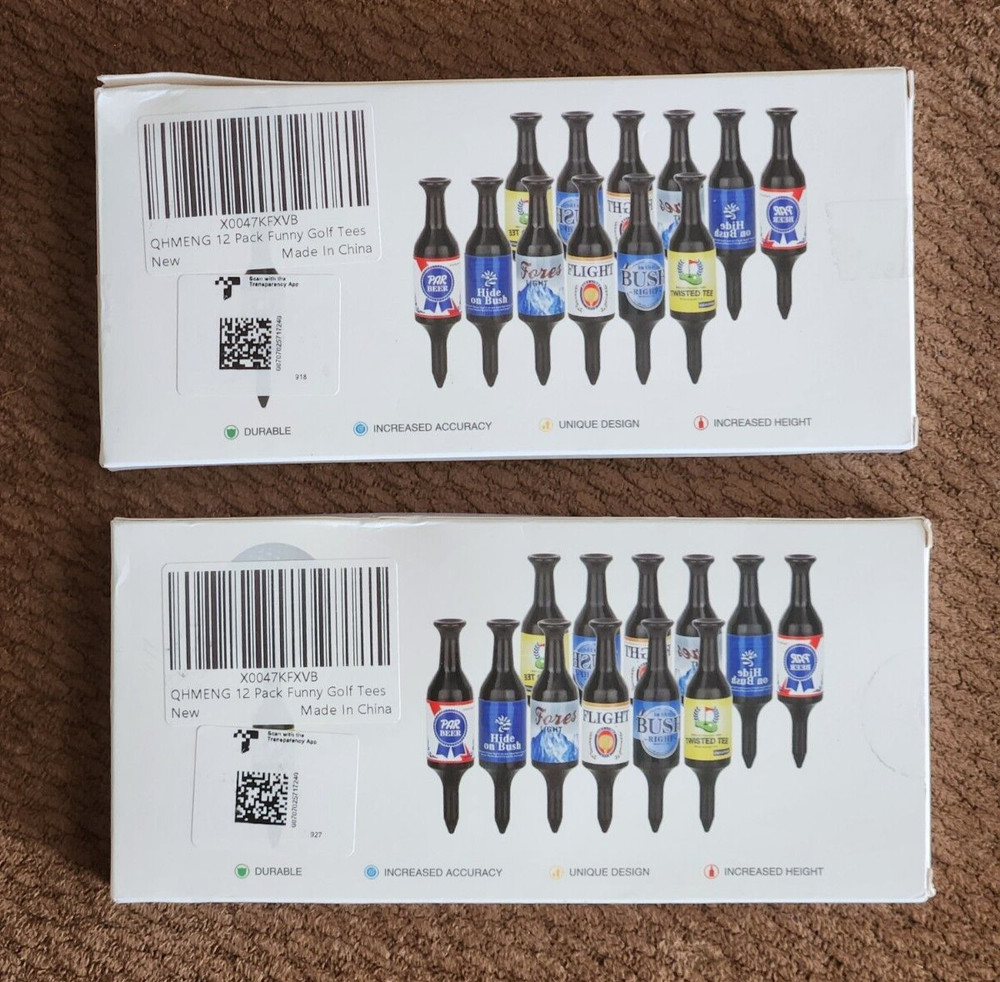 2 Boxes - Beer Bottle Golf Tee - 24 Tees Total - NIB - Sealed