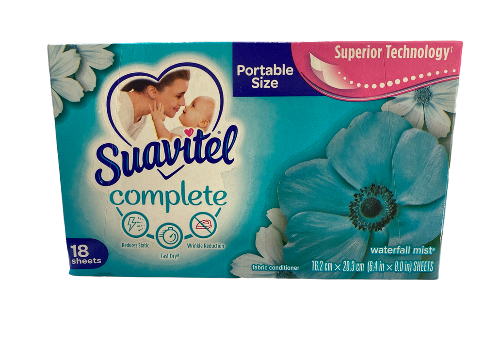 Suavitel Dryer Sheets Waterfall mist 18 Sheets Each Pack of 2