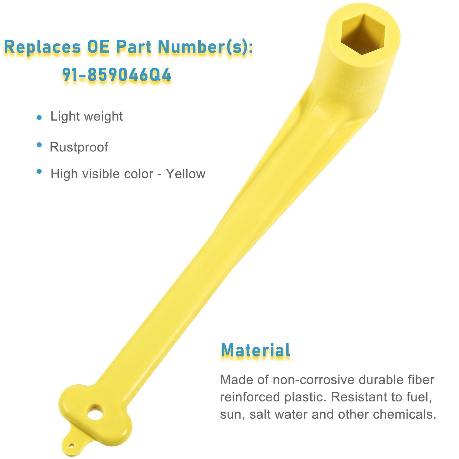 For Mercury Prop Wrench 1-1/16" Nut Wrench Alpha One Yellow - 859046Q4