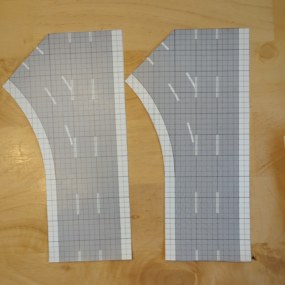 SJG Car Wars Deluxe Road Sections, Set 2 - Intersections. Partially cut.