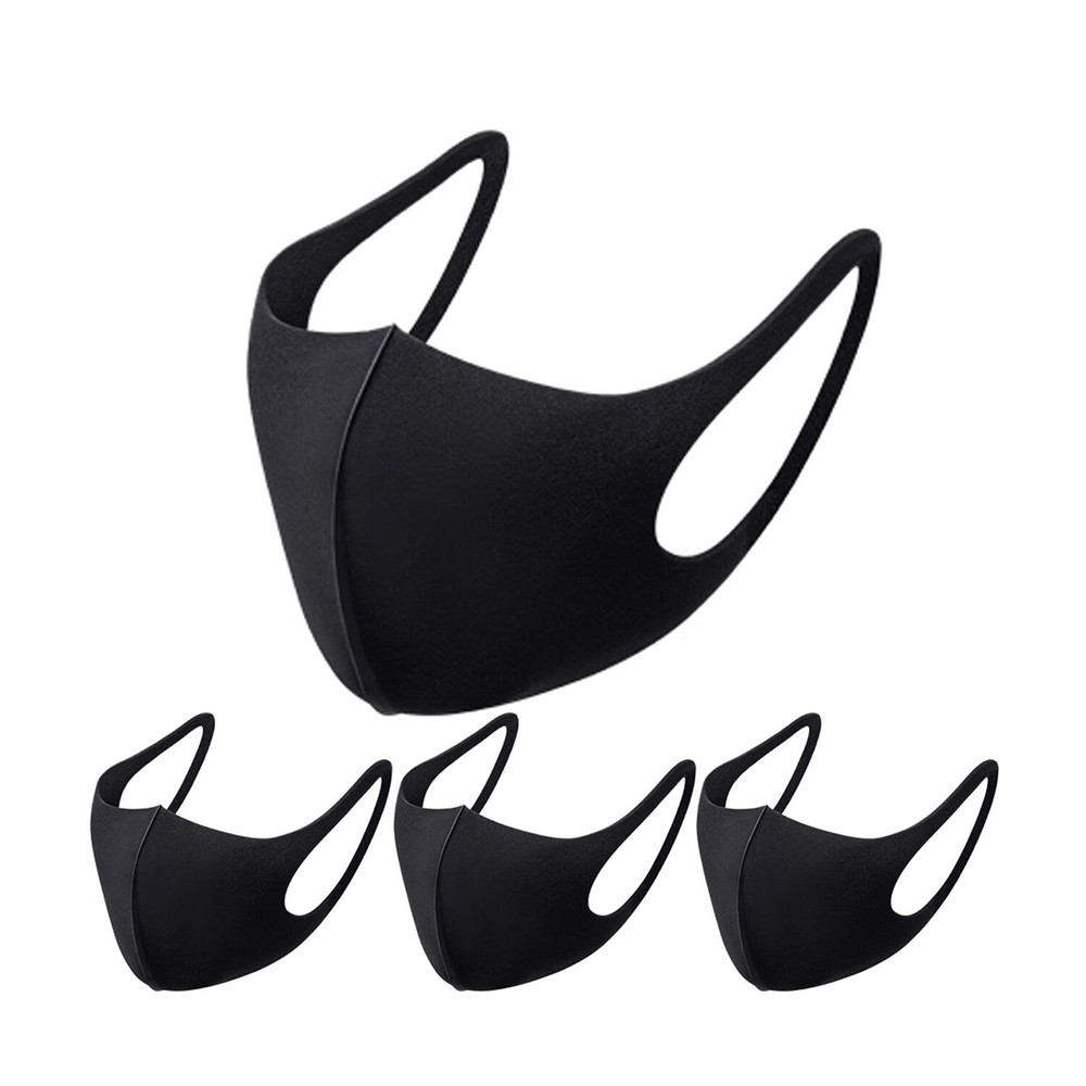 Nanosase BNS Polyester Spandex Masks - Black (4 Pack)