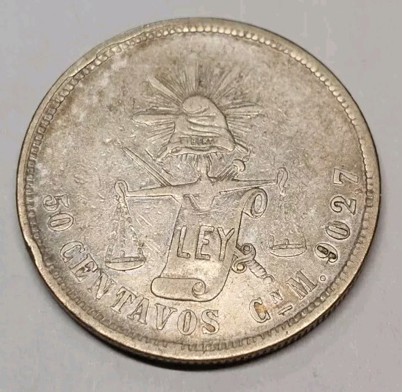 Mexico 1887 Cn M 50 Centavos 76K Minted
