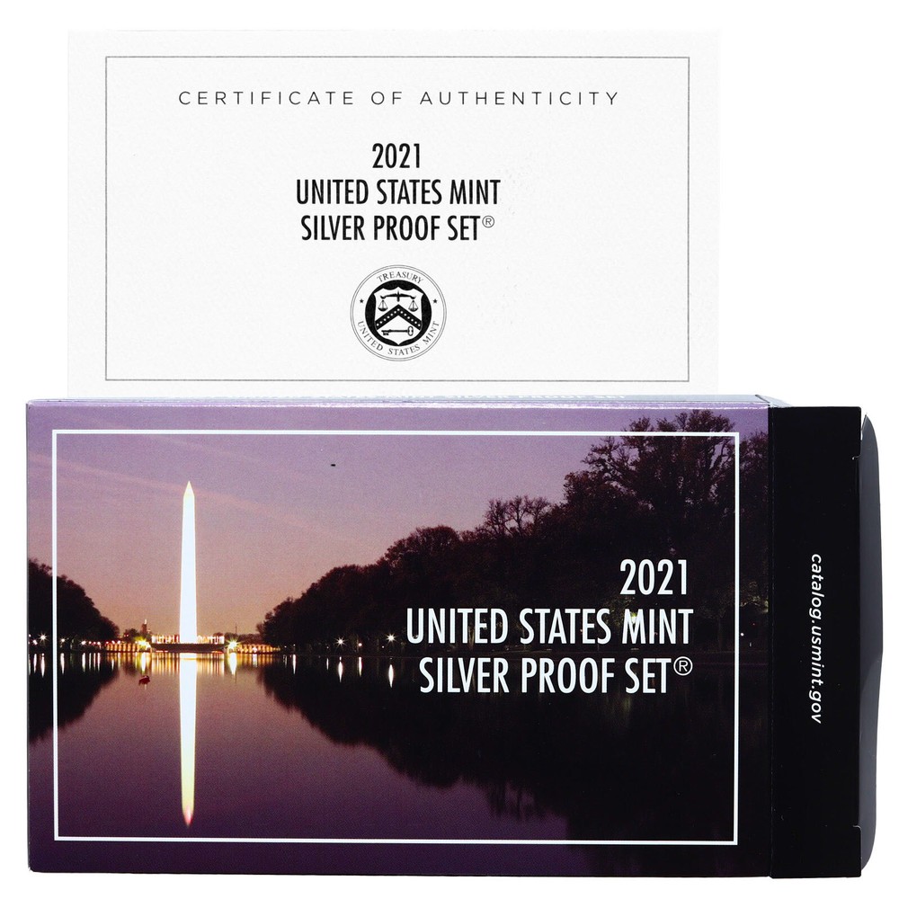 Empty Packaging Replacement Silver Proof Set Box & COA No Coins 2021