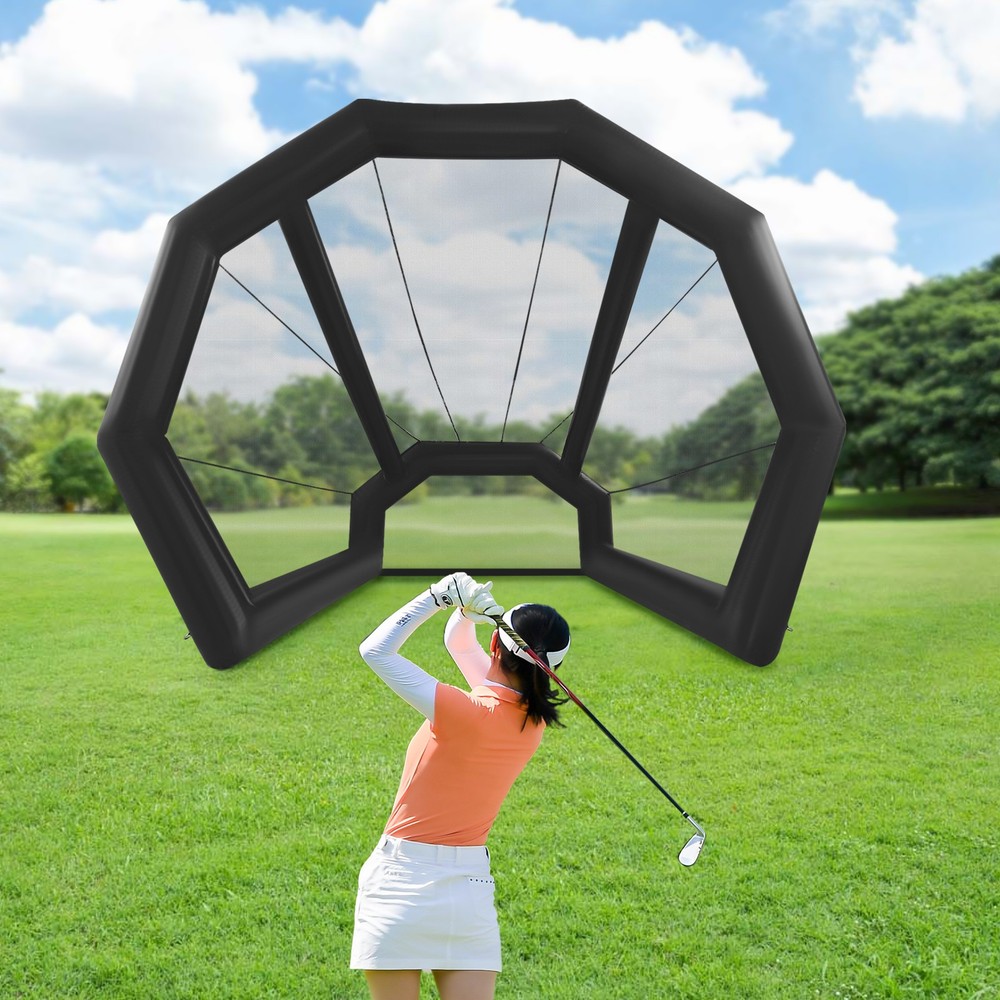 Golf Practice Swing Simulator Net Cage Inflatable Golf Practice Net Cage& Blower