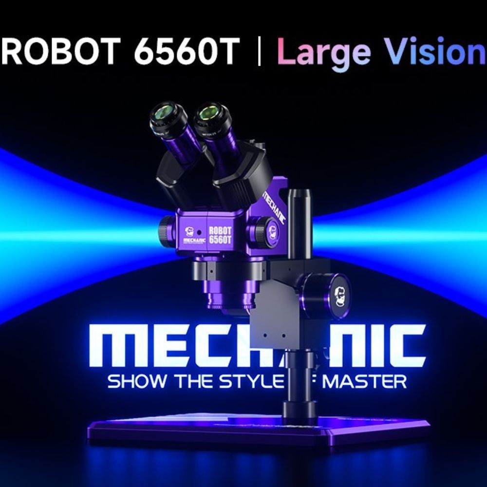 Mechanic Robot 6560T (3D Continuous Zoom) Trinocular Stereo Microscope