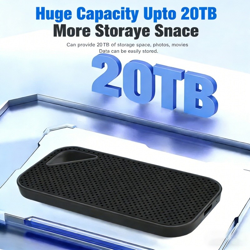 SSD 20TB Portable Hard Drive High-speed Solid State USB3.1 Typec Mass Storage US