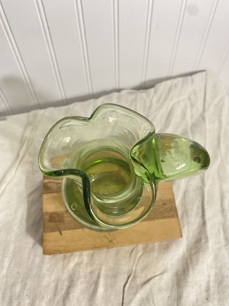 green glass pitcher vintage