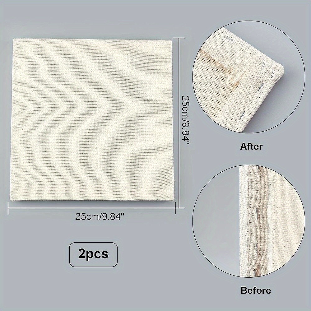 2pcs Punch Needle Frame Covered with Cloth for Craft Stitching Applique