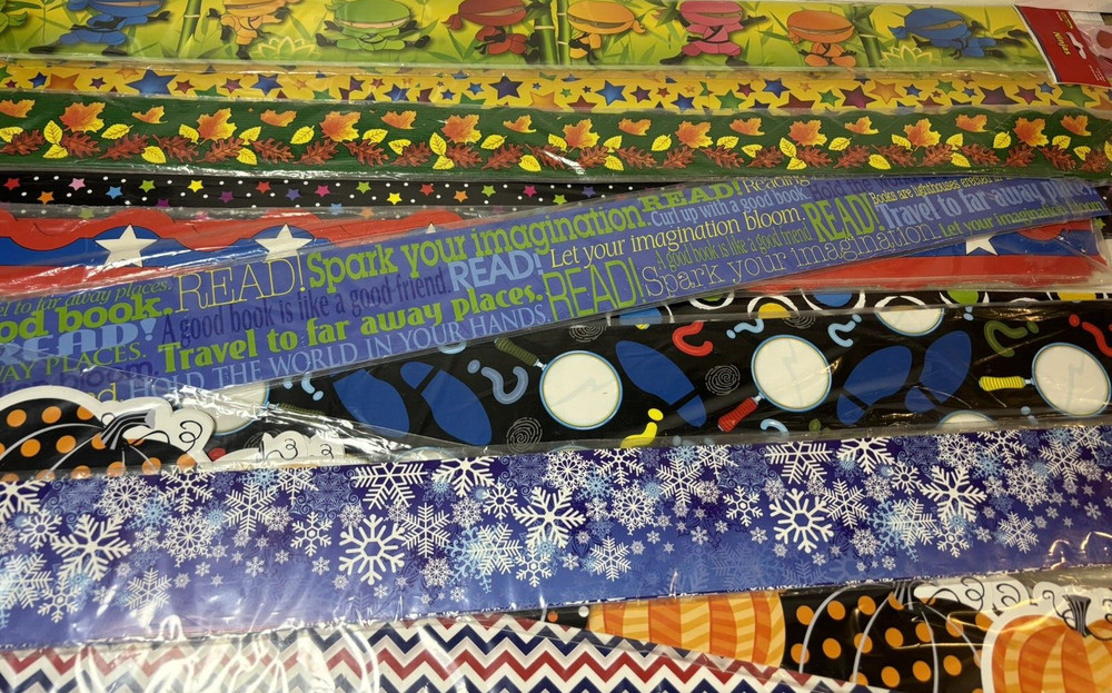 Classroom  Bulletin Board Borders Coordinating Pieces Teach School Some Vintage