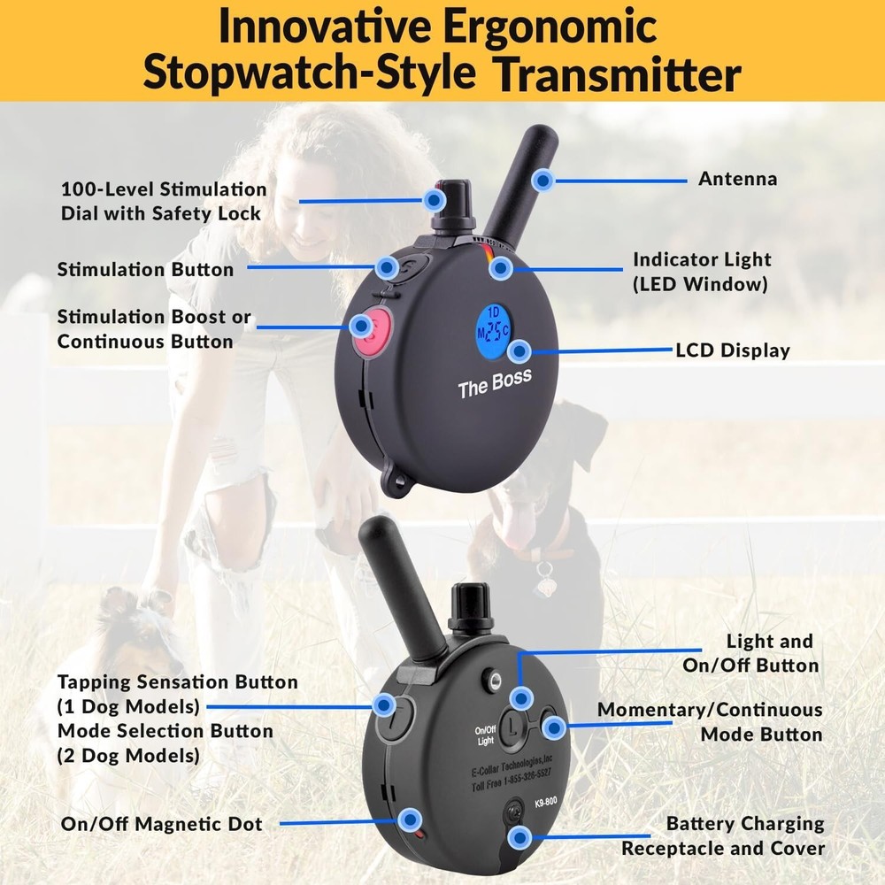 E-Collar Technologies ET-800 "THE BOSS" Replacement TRANSMITTER Free CLICKER!