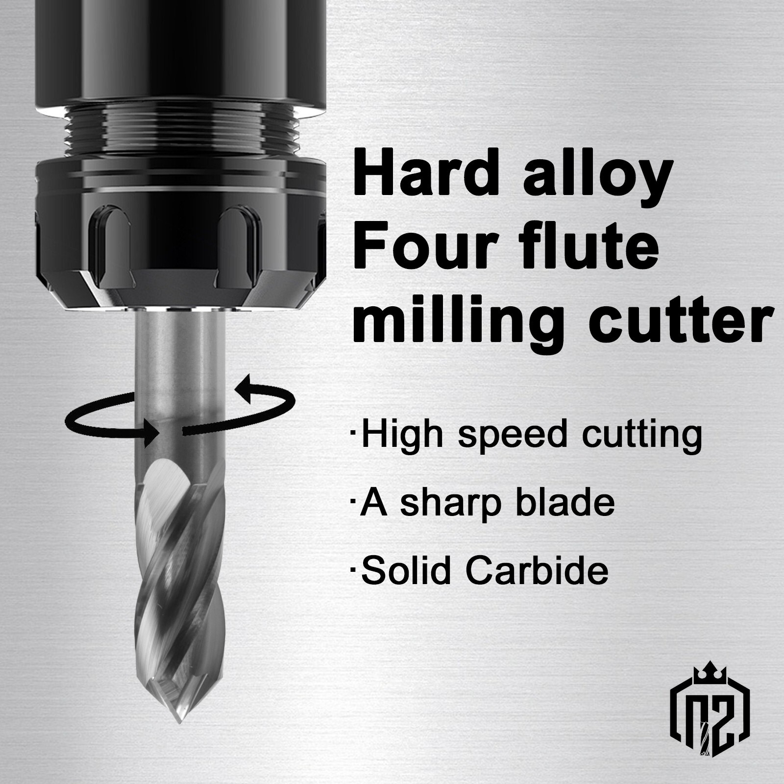 10PCS 4 Flute 90 Degree 3/8"x1"x2-1/2" Solid Carbide Drill Mill - AlTiN Coated