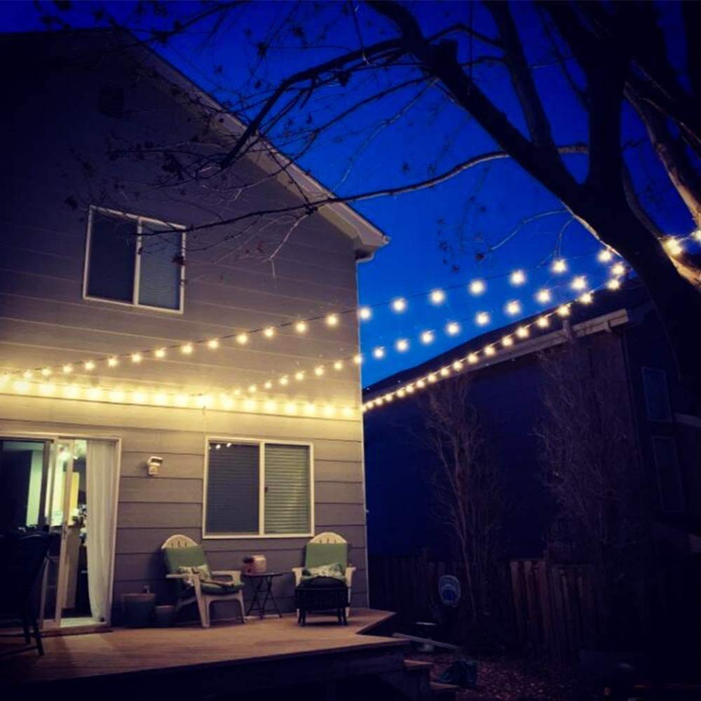 Outdoor Lights Hanging Kit,Globe String Light Suspension ,100FT Black