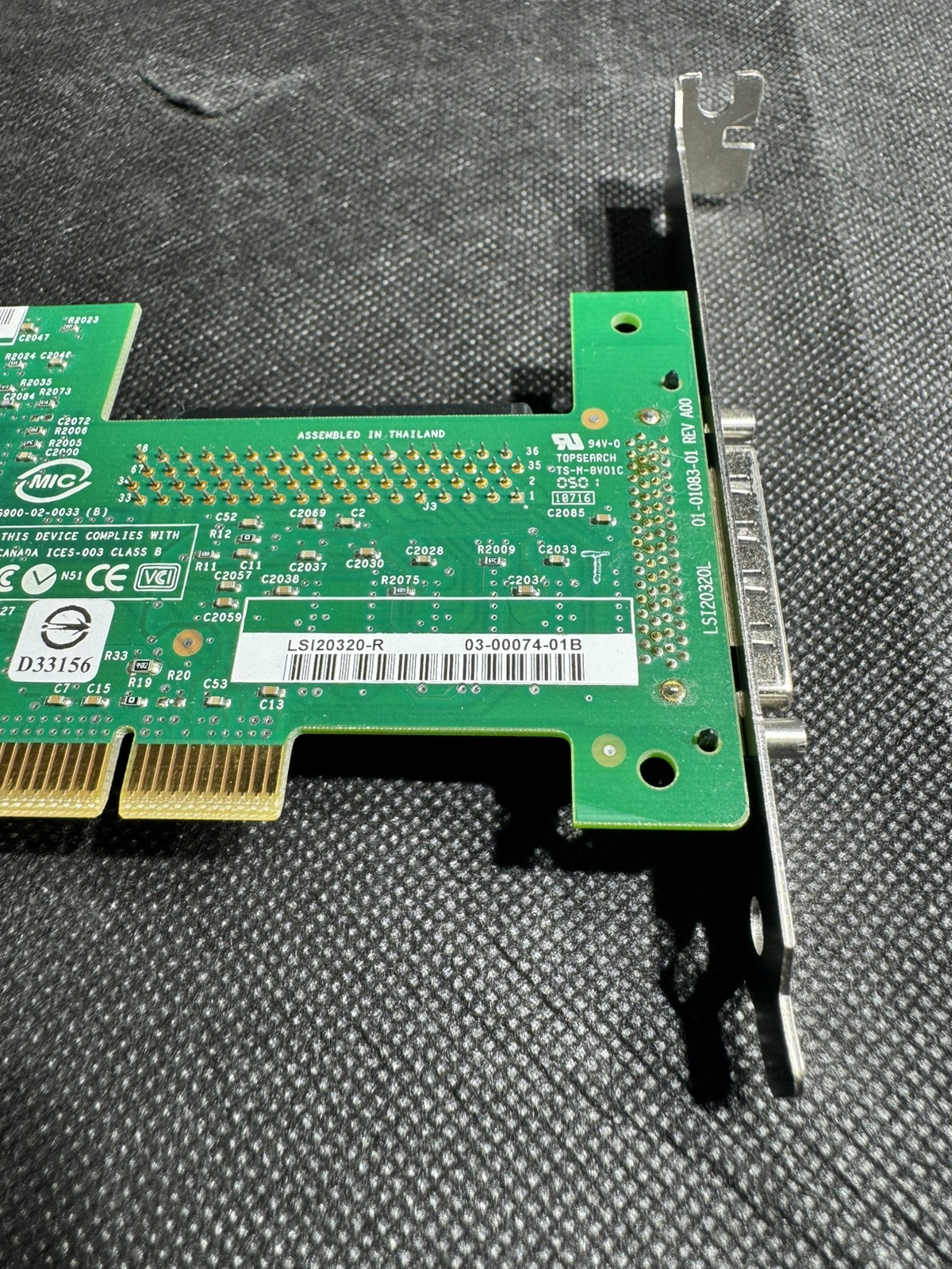 LSI LSI20320-R PCI-X Single Channel Ultra-320 SCSI 133MHz RAID Card, Std Bracket